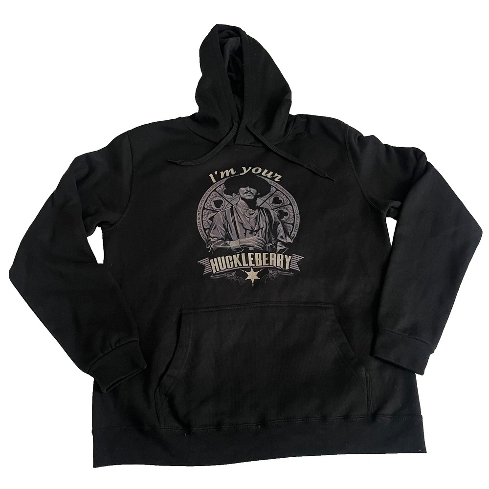 Huckleberry Doc Holiday Wyatt Earp‎ Back Tombstone Graphic Black Hoodie Large